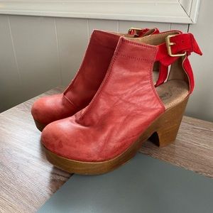 Red Free People Clogs